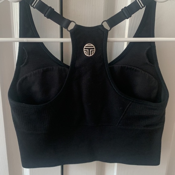 Tory Sport Tory Burch Racerback Longline Sports Bra Black w/ optional Pads XS - Picture 6 of 10